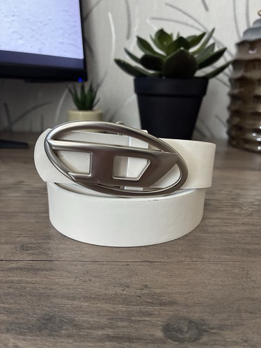 White diesel belt unisex - white,